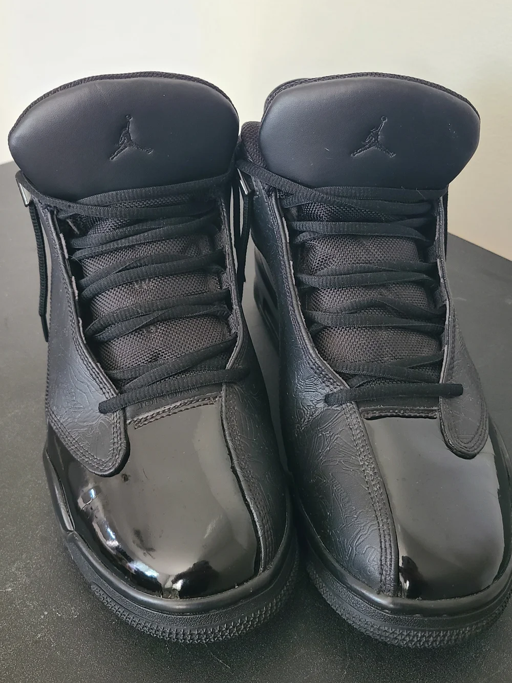 Nike Air Jordan DubZero Triple Black Patent Leather Men's Sneakers Size 11